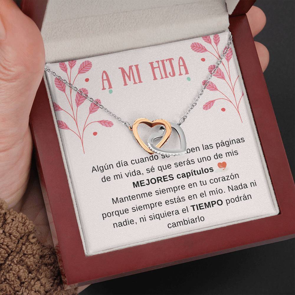 A MI HERMOSA HIJA - Los mejores capítulos de mi vida - Corazones entrelazados - Personaliza la tarjeta con su nombre Jewelry/InterlockingHearts 