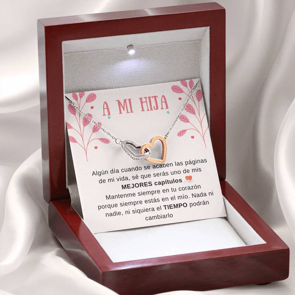 A MI HERMOSA HIJA - Los mejores capítulos de mi vida - Corazones entrelazados - Personaliza la tarjeta con su nombre Jewelry/InterlockingHearts 