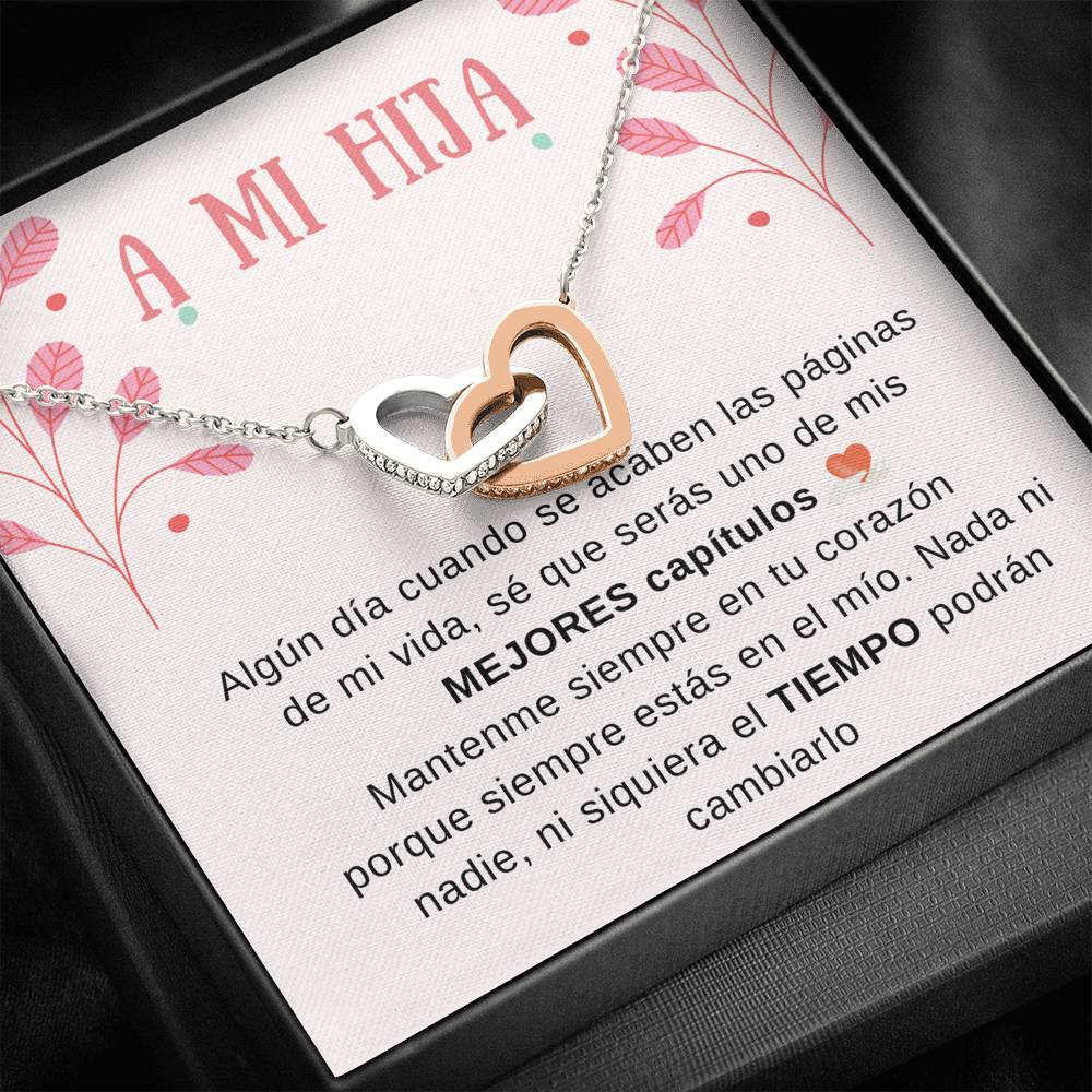 A MI HERMOSA HIJA - Los mejores capítulos de mi vida - Corazones entrelazados - Personaliza la tarjeta con su nombre Jewelry/InterlockingHearts 