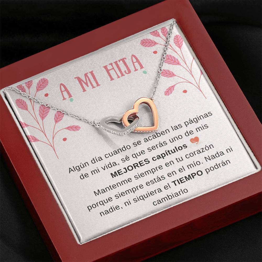 A MI HERMOSA HIJA - Los mejores capítulos de mi vida - Corazones entrelazados - Personaliza la tarjeta con su nombre Jewelry/InterlockingHearts 
