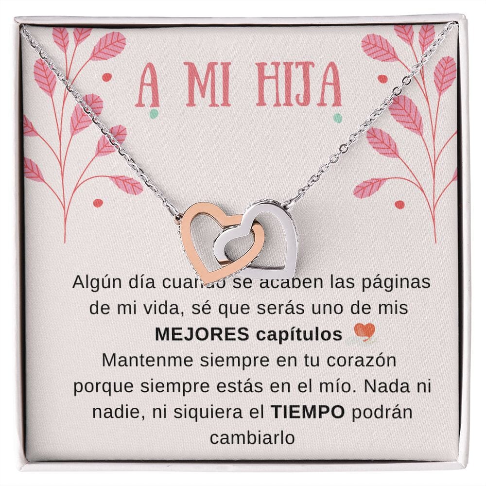 A MI HERMOSA HIJA - Los mejores capítulos de mi vida - Corazones entrelazados - Personaliza la tarjeta con su nombre Jewelry/InterlockingHearts Cajita de regalo Estandard 