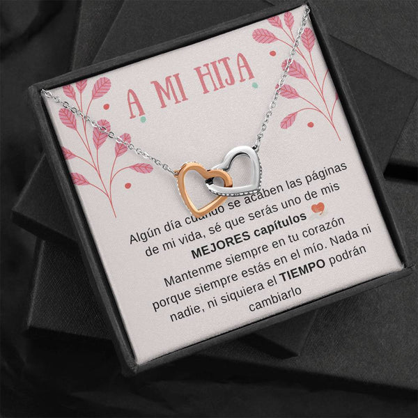 A MI HERMOSA HIJA - Los mejores capítulos de mi vida - Corazones entrelazados - Personaliza la tarjeta con su nombre Jewelry/InterlockingHearts 