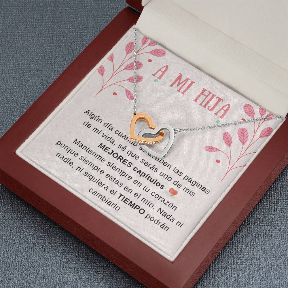 A MI HERMOSA HIJA - Los mejores capítulos de mi vida - Corazones entrelazados - Personaliza la tarjeta con su nombre Jewelry/InterlockingHearts 