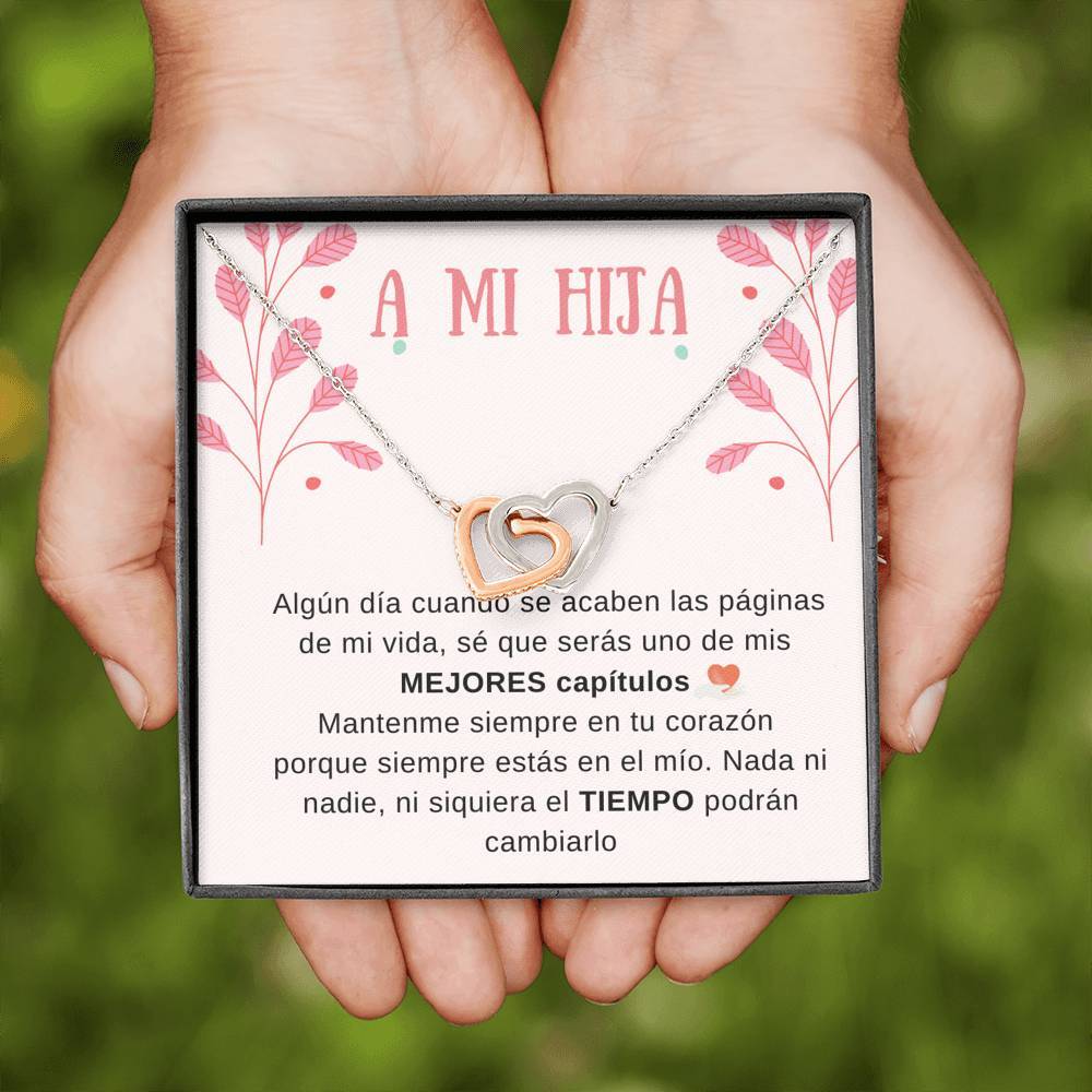 A MI HERMOSA HIJA - Los mejores capítulos de mi vida - Corazones entrelazados - Personaliza la tarjeta con su nombre Jewelry/InterlockingHearts 