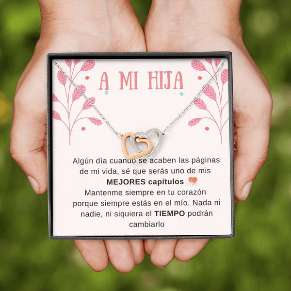 A MI HERMOSA HIJA - Los mejores capítulos de mi vida - Corazones entrelazados - Personaliza la tarjeta con su nombre Jewelry/InterlockingHearts 