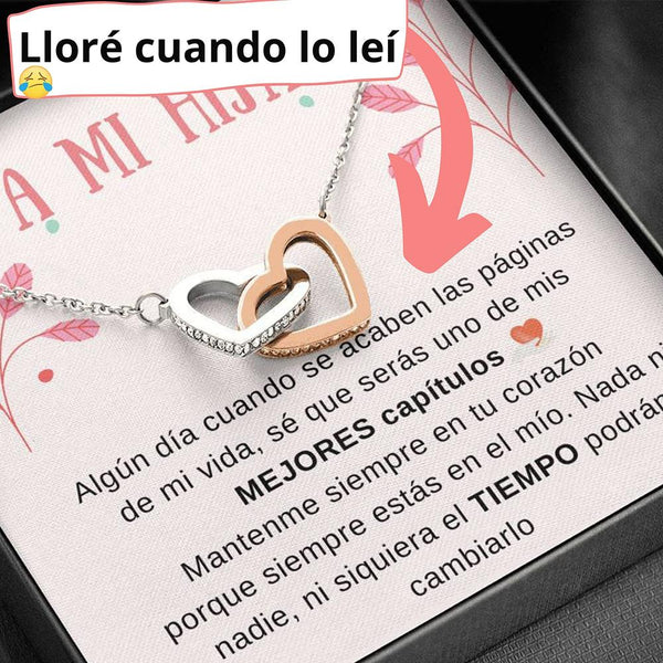 A MI HERMOSA HIJA - Los mejores capítulos de mi vida - Corazones entrelazados - Personaliza la tarjeta con su nombre Jewelry/InterlockingHearts 
