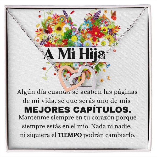 A MI HERMOSA HIJA - Mantenme siempre en tu corazón - Corazones entrelazados Jewelry/InterlockingHearts Caja de Regalo Incluida 