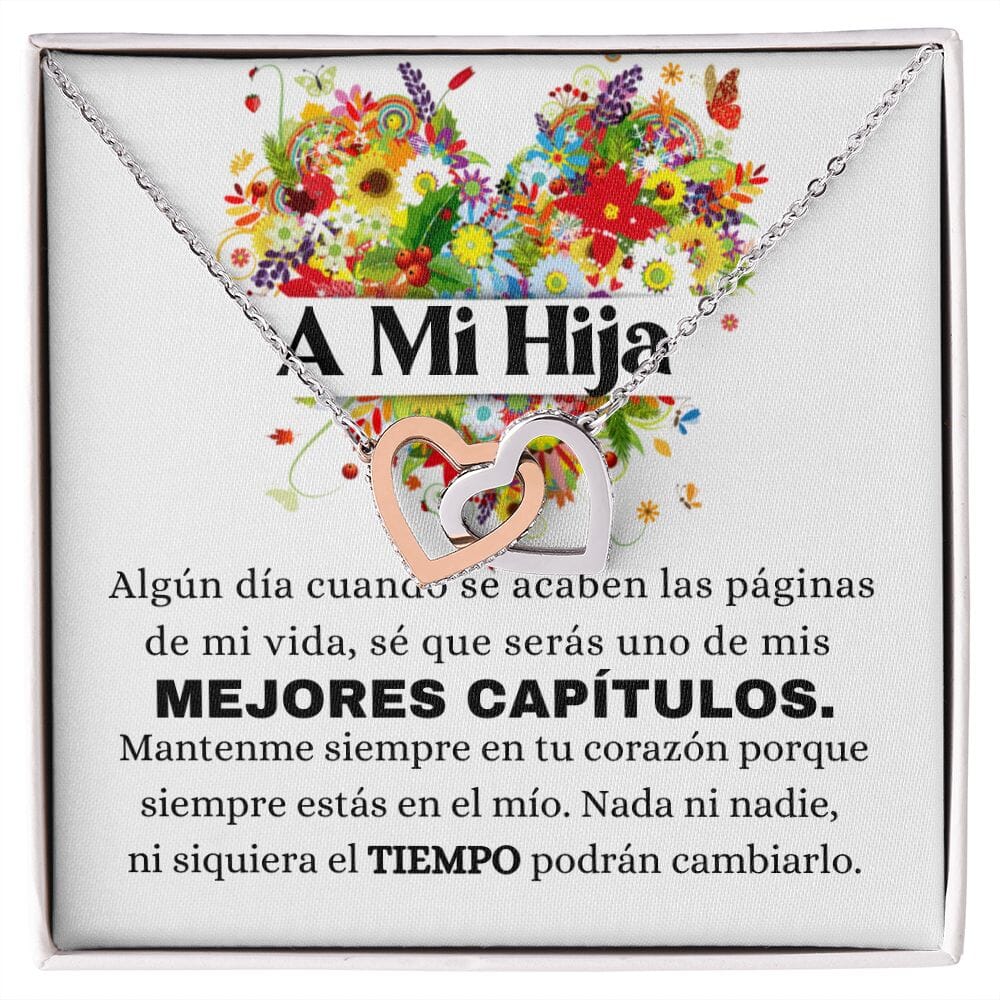 A MI HERMOSA HIJA - Mantenme siempre en tu corazón - Corazones entrelazados Jewelry/InterlockingHearts Caja de Regalo Incluida 