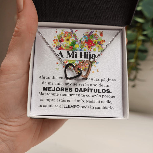 A MI HERMOSA HIJA - Mantenme siempre en tu corazón - Corazones entrelazados Jewelry/InterlockingHearts 