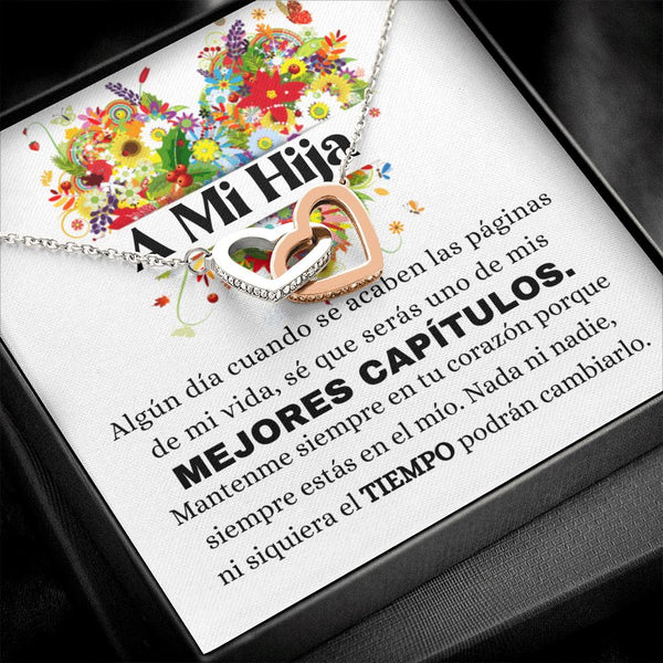 A MI HERMOSA HIJA - Mantenme siempre en tu corazón - Corazones entrelazados Jewelry/InterlockingHearts 