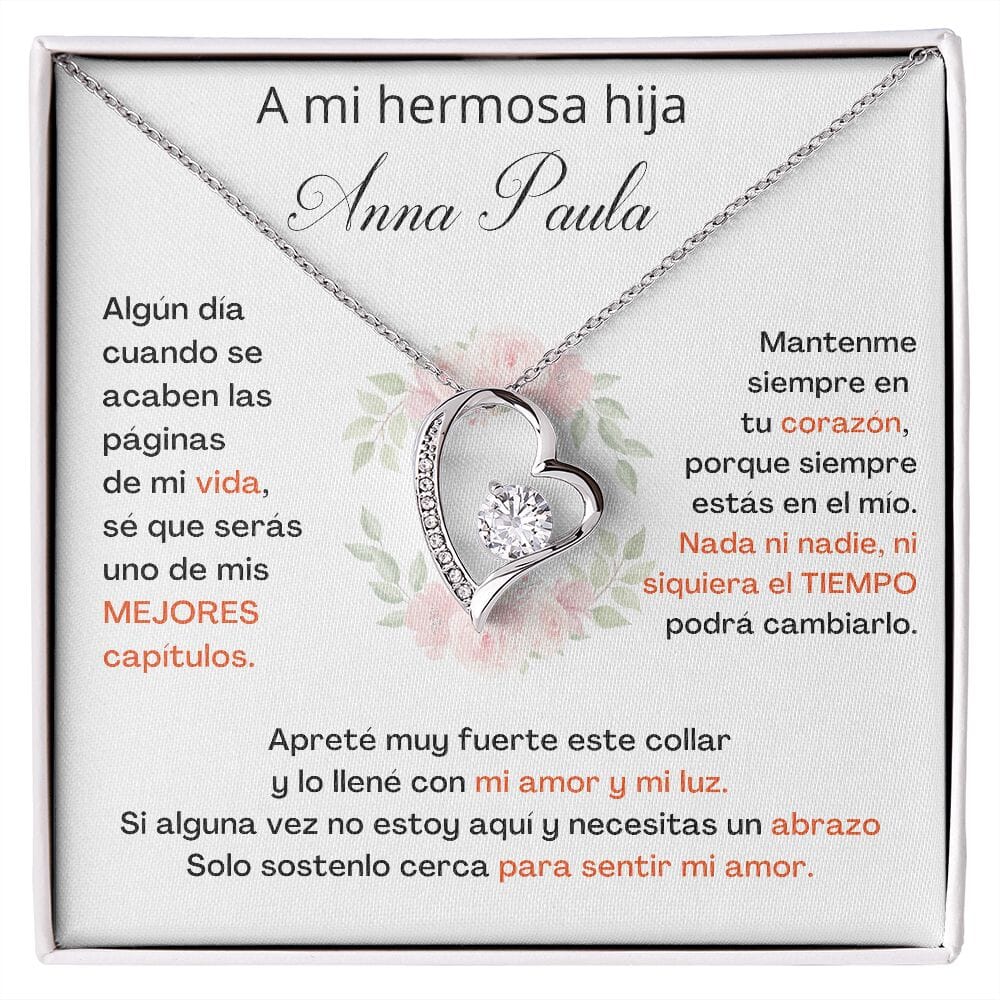 A Mi Hermosa Hija Personalizado- SÉ QUE SERÁS UNO DE MIS MEJORES CAPÍTULOS - Collar Forever Love -Amor por siempre Jewelry/ForeverLove 