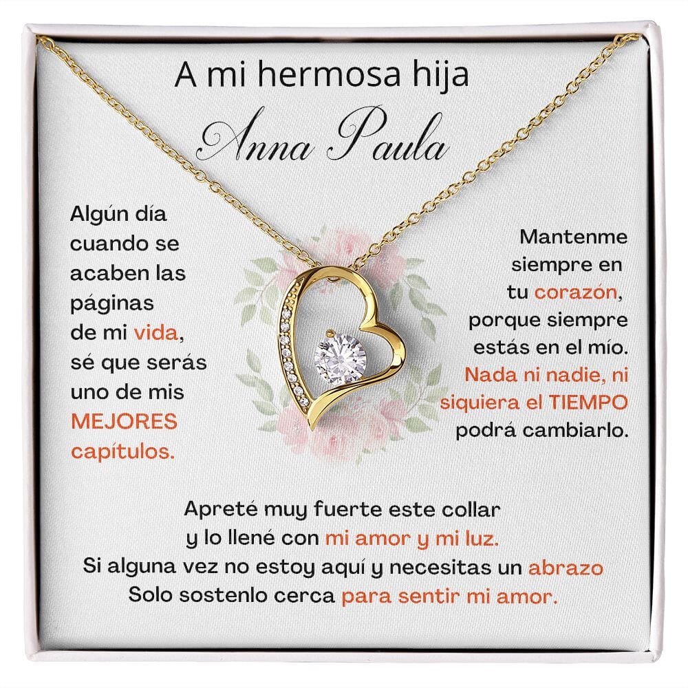A Mi Hermosa Hija Personalizado- SÉ QUE SERÁS UNO DE MIS MEJORES CAPÍTULOS - Collar Forever Love -Amor por siempre Jewelry/ForeverLove 