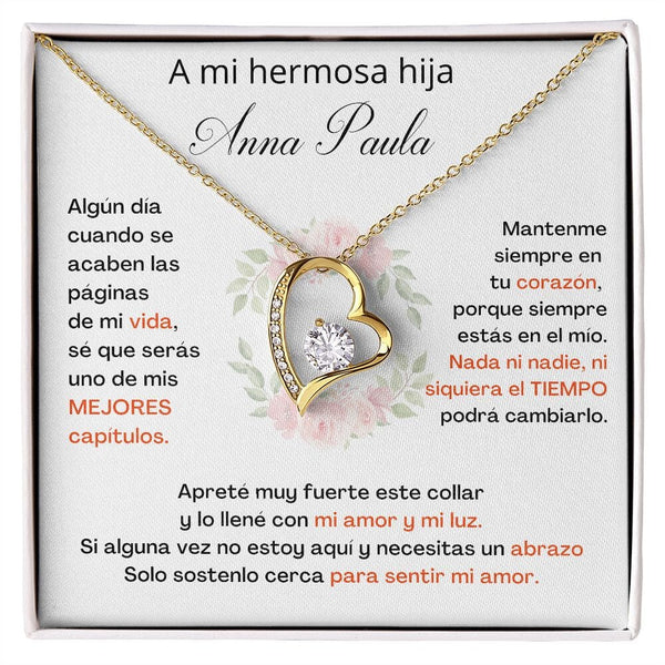 A Mi Hermosa Hija Personalizado- SÉ QUE SERÁS UNO DE MIS MEJORES CAPÍTULOS - Collar Forever Love -Amor por siempre Jewelry/ForeverLove 