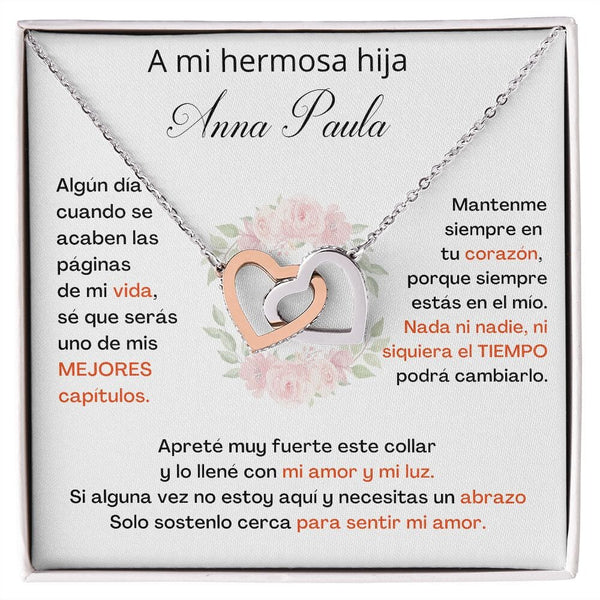 A Mi Hermosa Hija Personalizado- SÉ QUE SERÁS UNO DE MIS MEJORES CAPÍTULOS - Corazones Entrelazados Jewelry/InterlockingHearts 