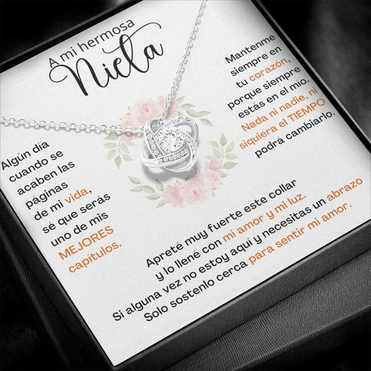 A Mi Hermosa Nieta - SÉ QUE SERÁS UNO DE MIS MEJORES CAPÍTULOS - Collar de Nudo de Amor Jewelry/LoveKnot Caja de Dos Tonos 