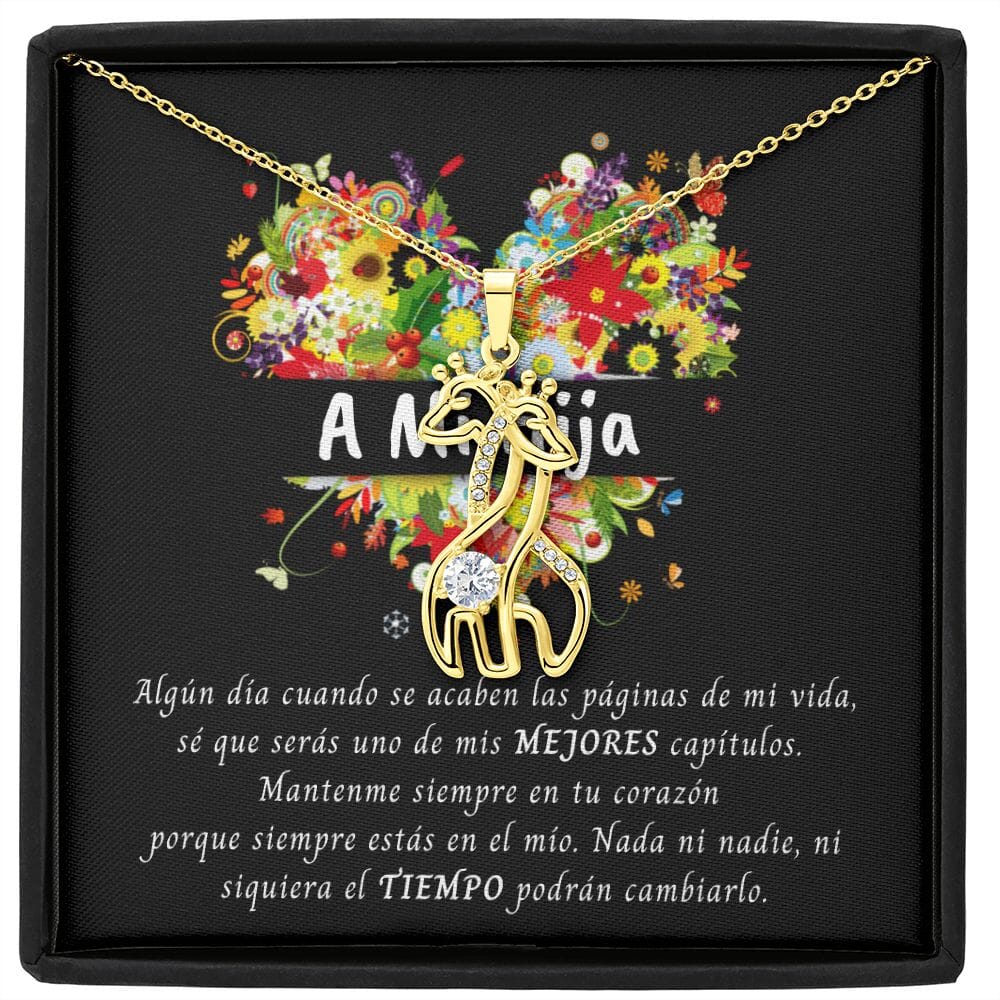 A mi Hija - Collar de Dos Jirafas - Escoge el Acabado: Oro Blanco u Oro Amarillo Jewelry 