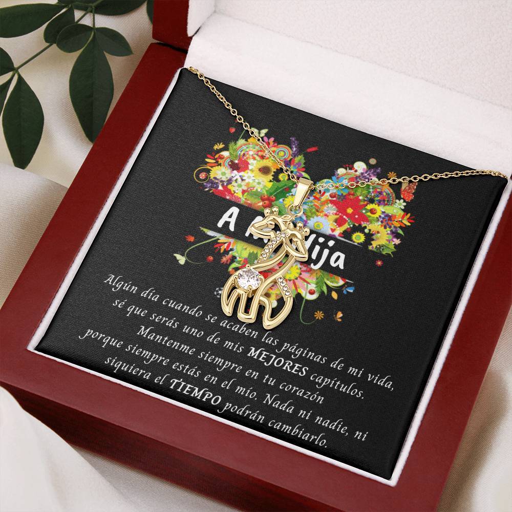 A mi Hija - Collar de Dos Jirafas - Escoge el Acabado: Oro Blanco u Oro Amarillo Jewelry 18K Yellow Gold Finish Luxury Box 