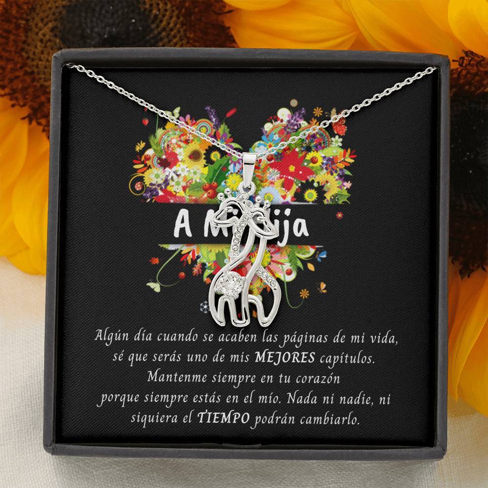 A mi Hija - Collar de Dos Jirafas - Escoge el Acabado: Oro Blanco u Oro Amarillo Jewelry 14 K Acabado en oro blanco Standard Box 