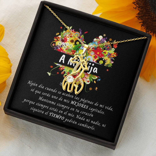 A mi Hija - Collar de Dos Jirafas - Escoge el Acabado: Oro Blanco u Oro Amarillo Jewelry 