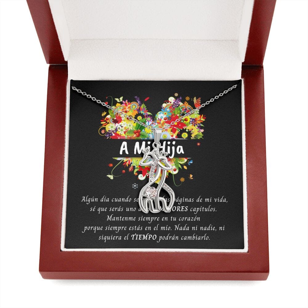 A mi Hija - Collar de Dos Jirafas - Escoge el Acabado: Oro Blanco u Oro Amarillo Jewelry 