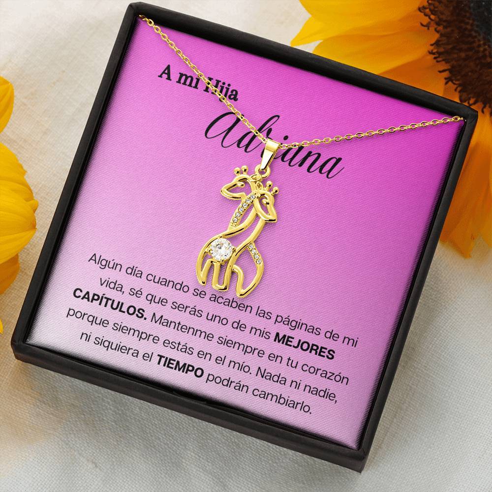 A mi hija - Los mejores capítulos de mi vida - Collar 2 Jirafas - Tarjeta personalizada Jewelry 