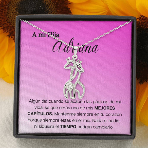 A mi hija - Los mejores capítulos de mi vida - Collar 2 Jirafas - Tarjeta personalizada Jewelry 