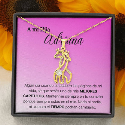 A mi hija - Los mejores capítulos de mi vida - Collar 2 Jirafas - Tarjeta personalizada Jewelry 