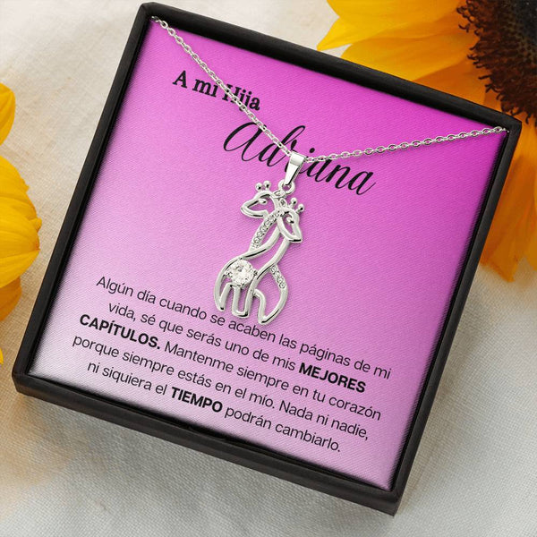 A mi hija - Los mejores capítulos de mi vida - Collar 2 Jirafas - Tarjeta personalizada Jewelry 