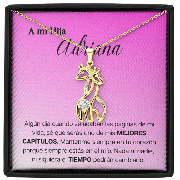 A mi hija - Los mejores capítulos de mi vida - Collar 2 Jirafas - Tarjeta personalizada Jewelry 