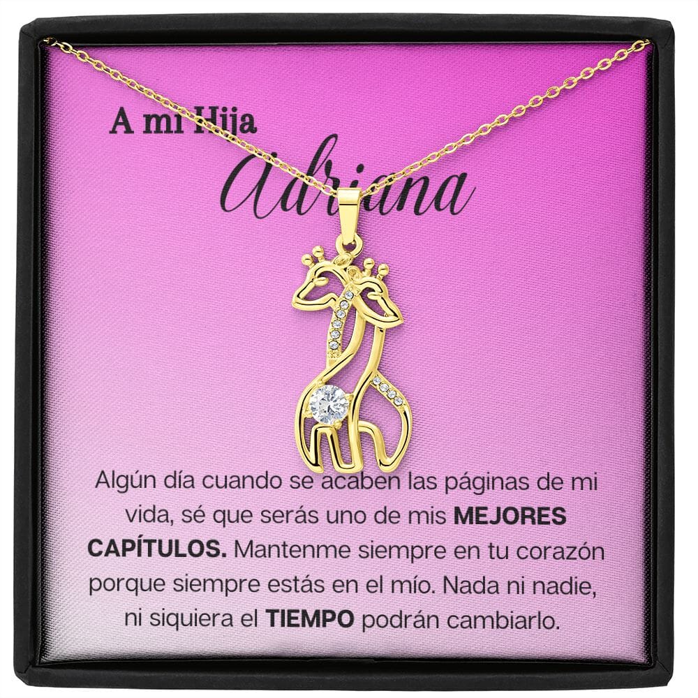A mi hija - Los mejores capítulos de mi vida - Collar 2 Jirafas - Tarjeta personalizada Jewelry 