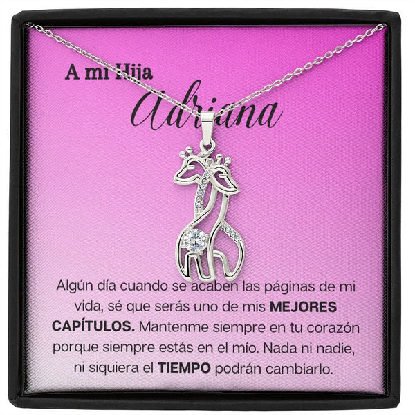 A mi hija - Los mejores capítulos de mi vida - Collar 2 Jirafas - Tarjeta personalizada Jewelry 