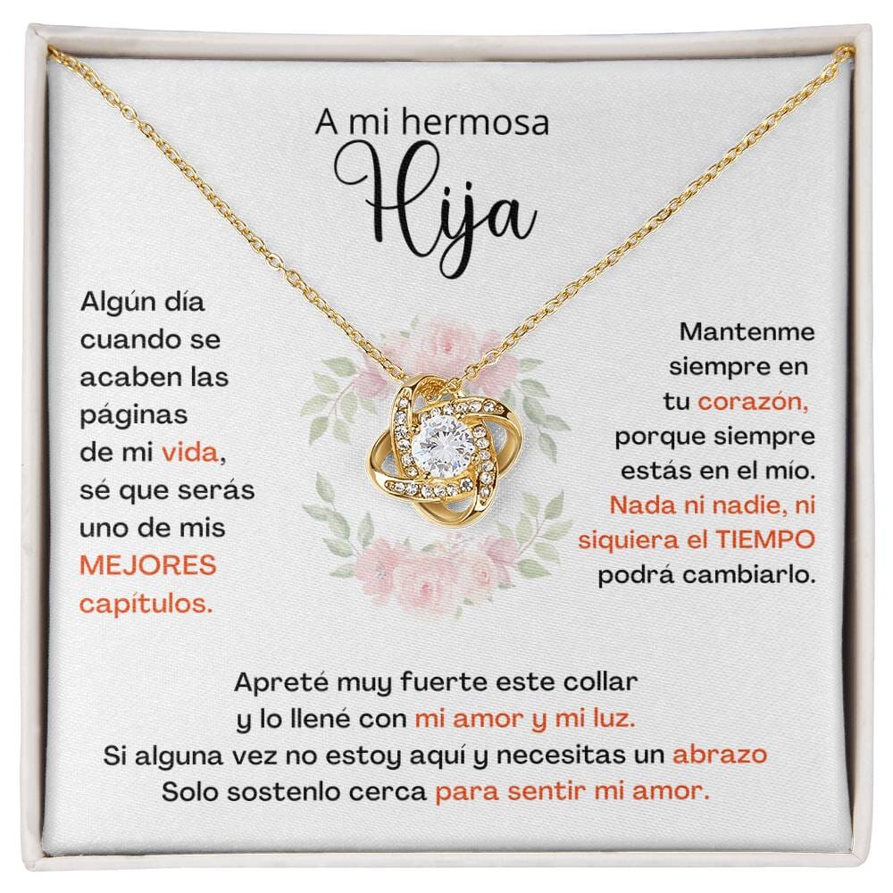 A Mi Hija - SÉ QUE SERÁS UNO DE MIS MEJORES CAPÍTULOS - Collar de Nudo de Amor B Jewelry Acabado en Oro Amarillo de 18 quilates Standard Box (GRATIS) 
