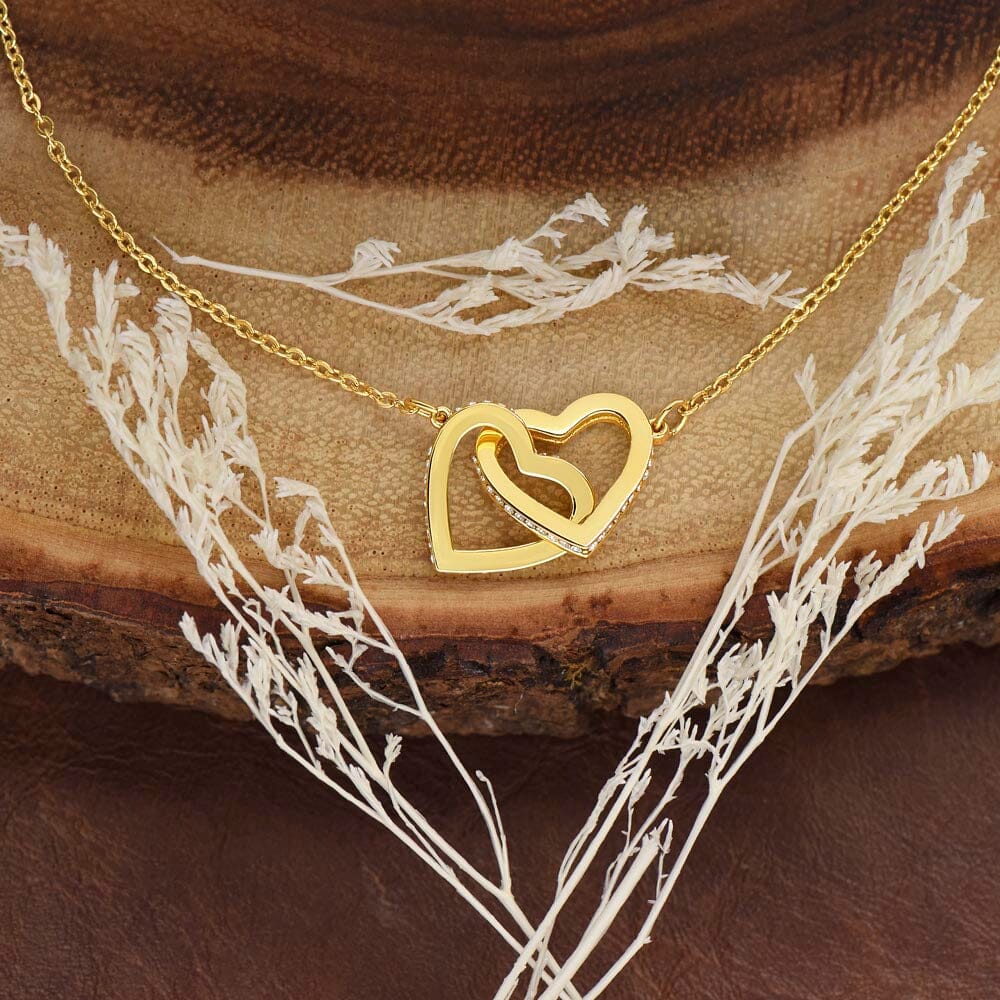 A Mi Hija - SÉ QUE SERÁS UNO DE MIS MEJORES CAPÍTULOS - Corazones Entrelazados Acabado en oro de 18k Jewelry 
