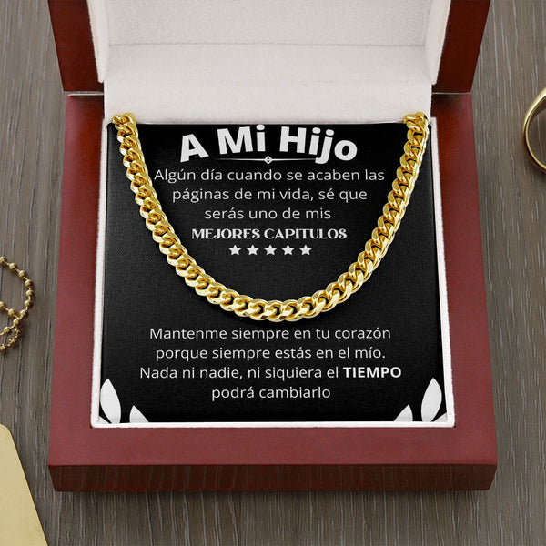 A mi hijo Amado - Los mejores capítulos de mi vida - Cadena Cubana Jewelry/CubanLink Cuban Link Chain (14K Gold Over Stainless Steel) 