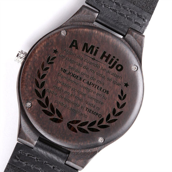 A mi hijo Amado - Los mejores capítulos de mi vida - Reloj de Madera Grabado Jewelry/Watch 