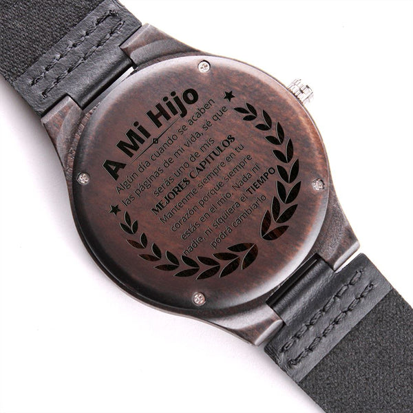 A mi hijo Amado - Los mejores capítulos de mi vida - Reloj de Madera Grabado Jewelry/Watch 