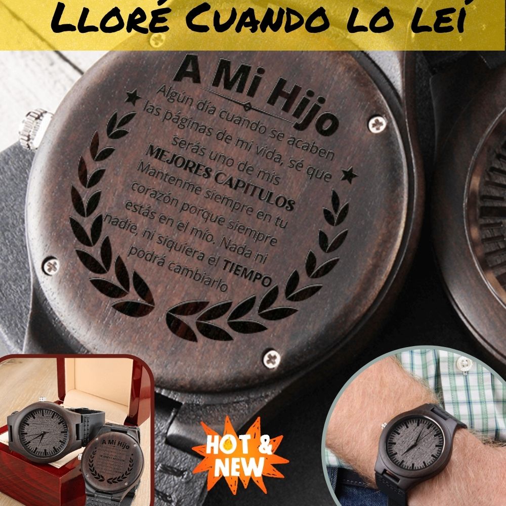 A mi hijo Amado - Los mejores capítulos de mi vida - Reloj de Madera Grabado Jewelry/Watch 