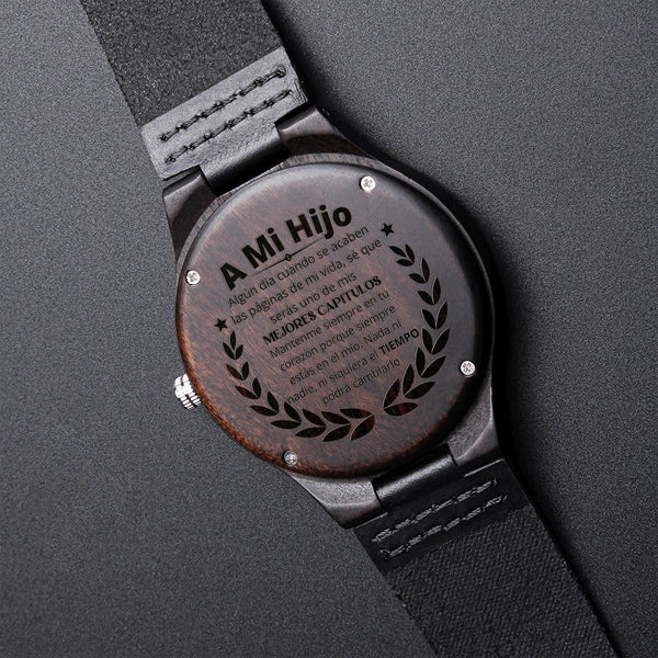 A mi hijo Amado - Los mejores capítulos de mi vida - Reloj de Madera Grabado Jewelry/Watch 