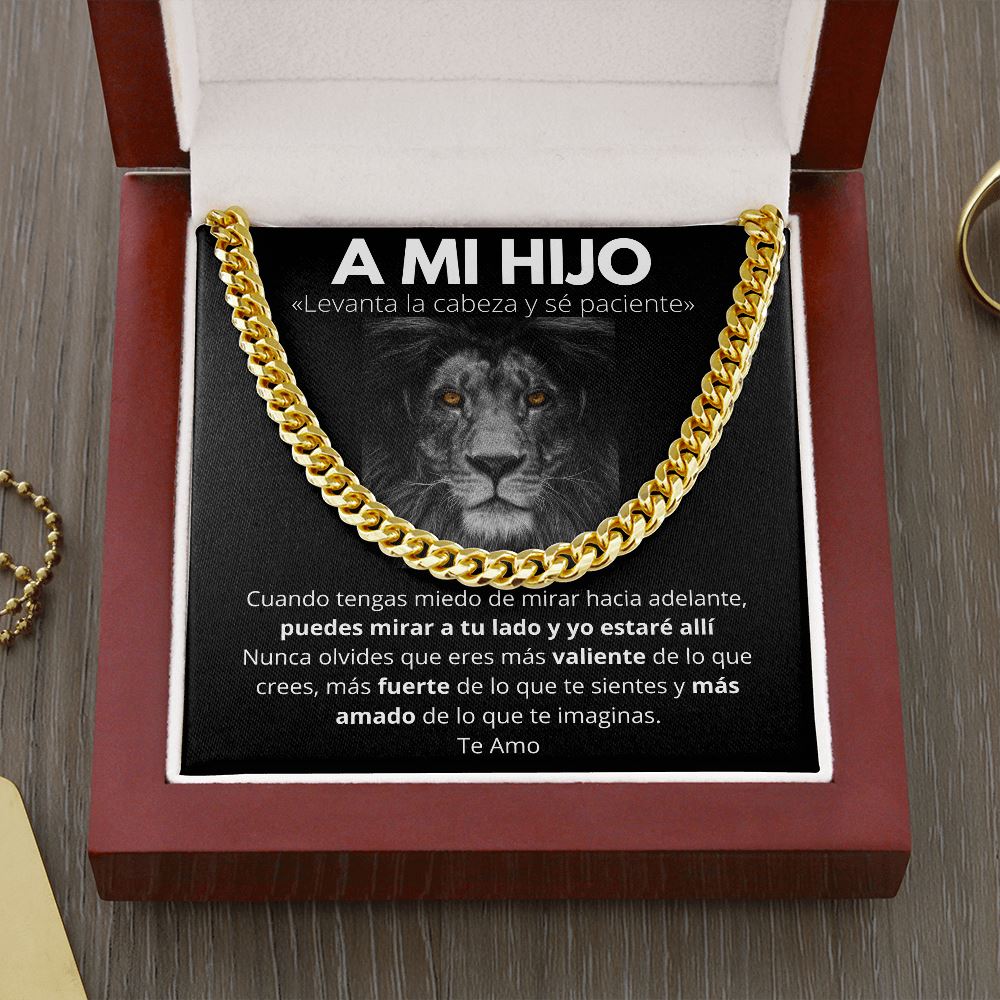 A Mi Hijo - Levanta la Cabeza y sé paciente.- Cadena Cubana Jewelry ShineOn Fulfillment Cuban Link Chain (14K Gold Over Stainless Steel) 