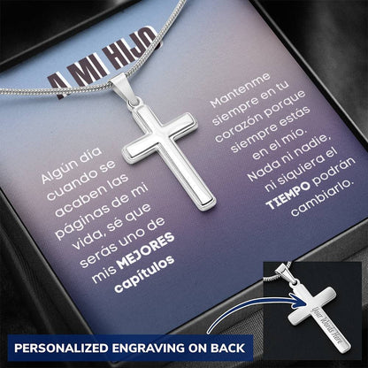 A mi hijo - Los mejores capítulos de mi vida - Collar con Cruz Personalizada Jewelry/EngravedCross 