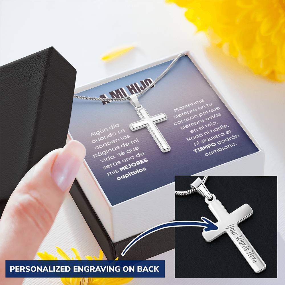 A mi hijo - Los mejores capítulos de mi vida - Collar con Cruz Personalizada Jewelry/EngravedCross 