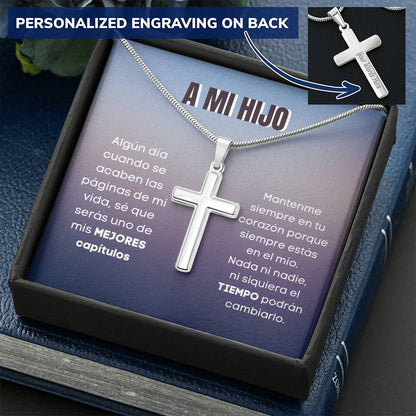 A mi hijo - Los mejores capítulos de mi vida - Collar con Cruz Personalizada Jewelry/EngravedCross 