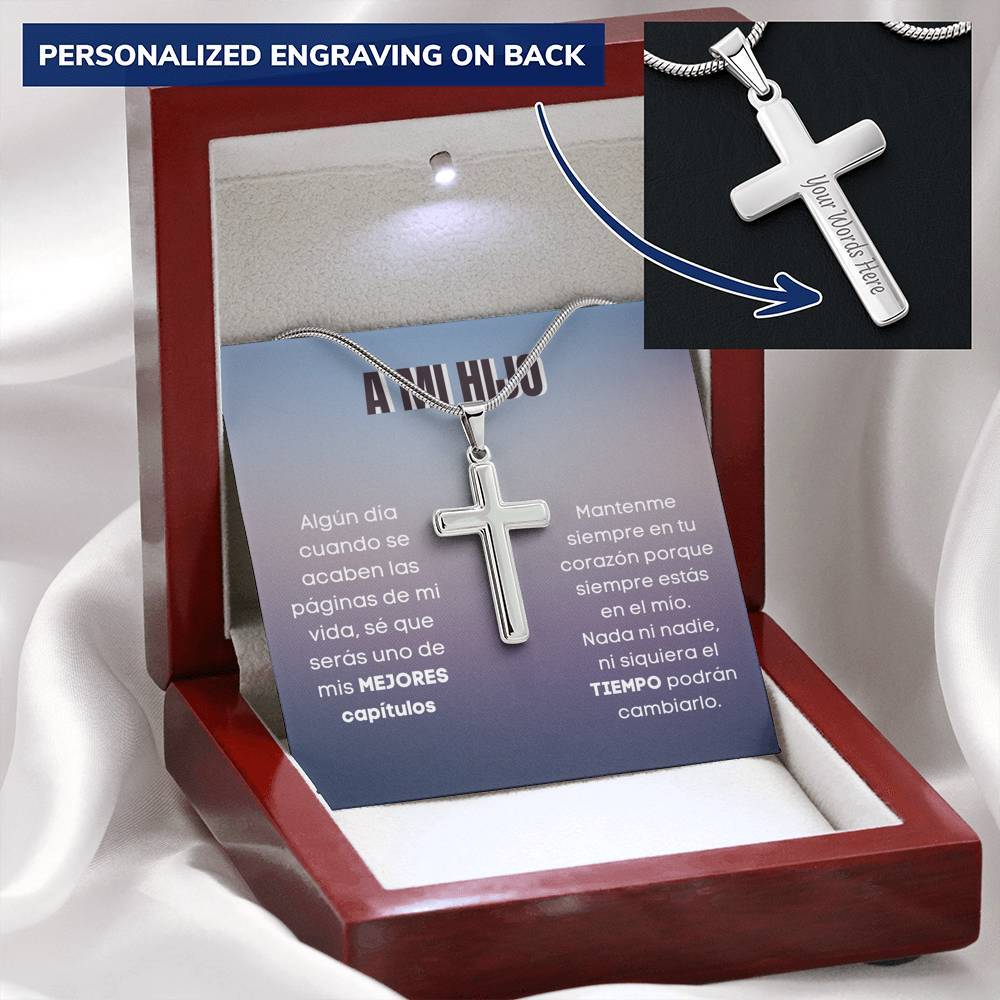 A mi hijo - Los mejores capítulos de mi vida - Collar con Cruz Personalizada Jewelry/EngravedCross 