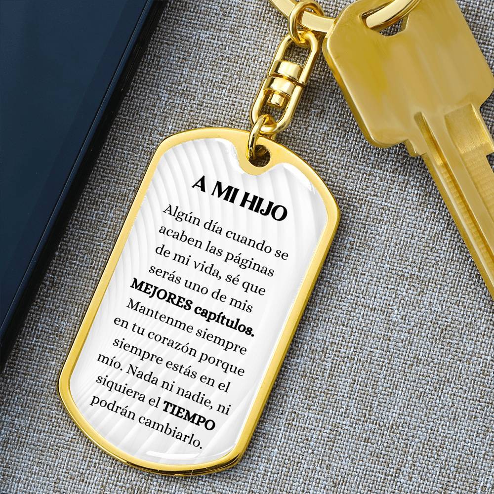 A MI HIJO - Los mejores capítulos de mi vida - Llavero con placa de identificación gráfica Jewelry 