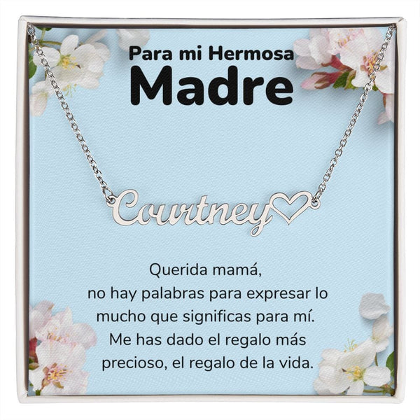 A Mi Madre Hermosa Collar Personalizado Con Nombre Corazón - Mamá Jewelry/NameNecklaceHeart ShineOn Fulfillment 