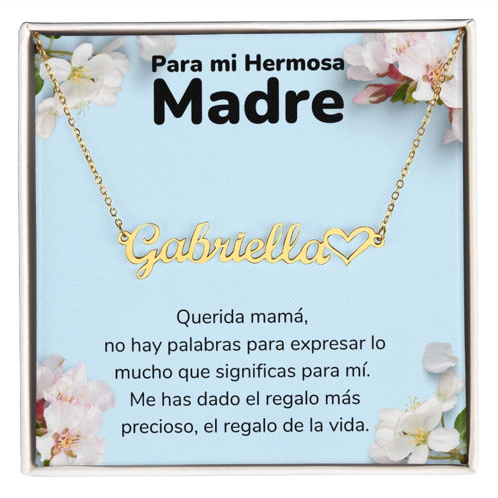 A Mi Madre Hermosa Collar Personalizado Con Nombre Corazón - Mamá Jewelry/NameNecklaceHeart 