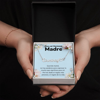 A Mi Madre Hermosa Collar Personalizado Con Nombre Corazón - Mamá Jewelry/NameNecklaceHeart Acero inoxidable pulido Standard Box 