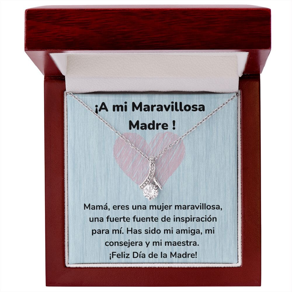 ¡A mi Maravillosa Madre ! Collar Belleza Seductora (Alluring Beauty) Para Mamá Jewelry/AlluringBeauty Acabado en oro blanco de 14 k Luxury Box 