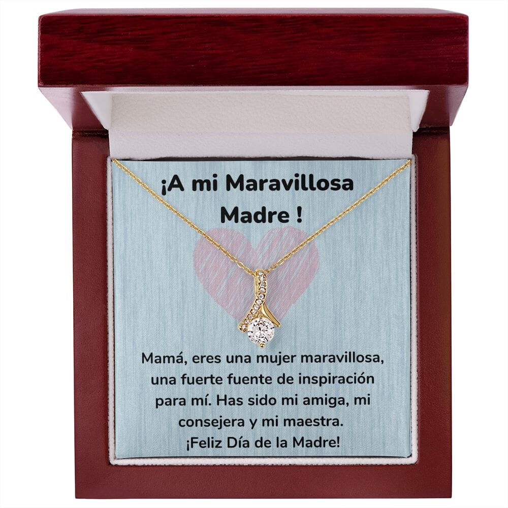 ¡A mi Maravillosa Madre ! Collar Belleza Seductora (Alluring Beauty) Para Mamá Jewelry/AlluringBeauty Acabado en Oro Amarillo de 18 quilates Luxury Box 