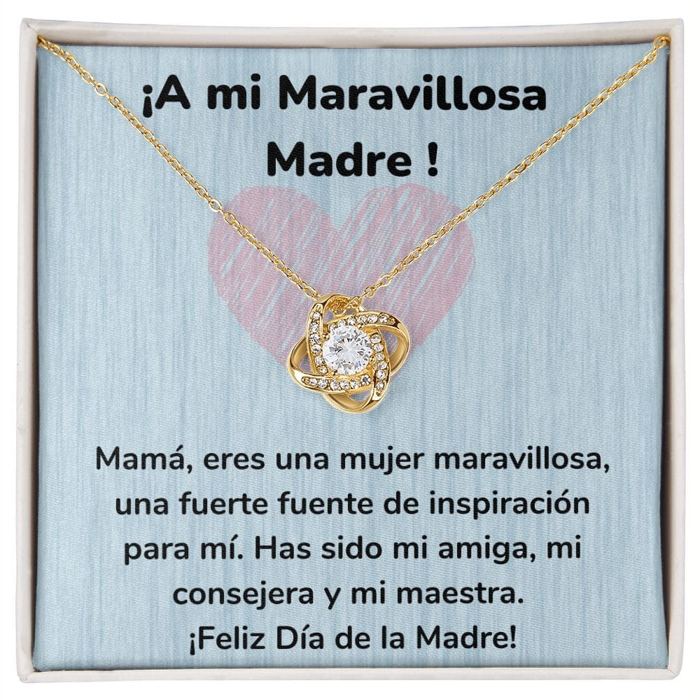 ¡A mi Maravillosa Madre ! Collar Para Mamá Nudo de Amor (LoveKnot) Jewelry/LoveKnot Acabado en Oro Amarillo de 18 quilates Cajita Estándar (GRATIS) 
